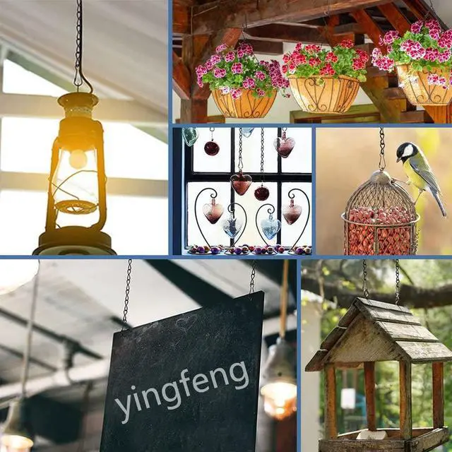 Alt view image 2 of 7 - 10 Pack 9.5 Inch Black Hanging Chains, Garden Plant Hangers for Hanging Bird Feeders, Billboards, Chalkboards, Basket, Planters, Lanterns, Wind Chimes and Decorative Ornaments Etc.