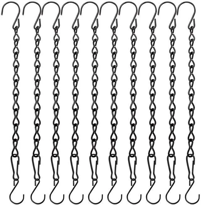 Main image of 10 Pack 9.5 Inch Black Hanging Chains, Garden Plant Hangers for Hanging Bird Feeders, Billboards, Chalkboards, Basket, Planters, Lanterns, Wind Chimes and Decorative Ornaments Etc.