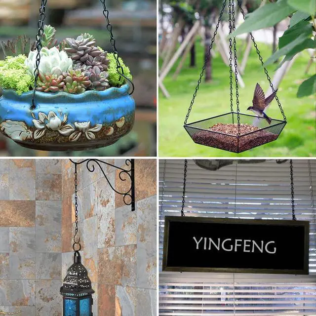 Alt view image 5 of 7 - 10 Pack 9.5 Inch Black Hanging Chains, Garden Plant Hangers for Hanging Bird Feeders, Billboards, Chalkboards, Basket, Planters, Lanterns, Wind Chimes and Decorative Ornaments Etc.