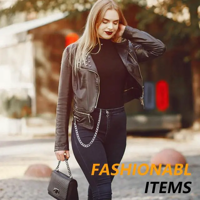 Alt view image 6 of 7 - Pants Wallet Chain for Men Women Boy Girl,Heavy Duty Pocket Chain Metal Wallet Keychain Jean Punk,Silver
