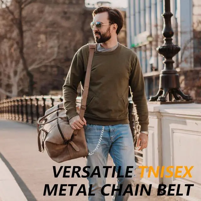 Alt view image 5 of 7 - Pants Wallet Chain for Men Women Boy Girl,Heavy Duty Pocket Chain Metal Wallet Keychain Jean Punk,Silver