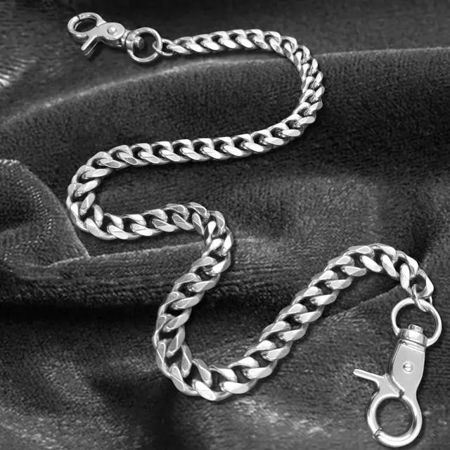 Alt view image 7 of 7 - Pants Wallet Chain for Men Women Boy Girl,Heavy Duty Pocket Chain Metal Wallet Keychain Jean Punk,Silver