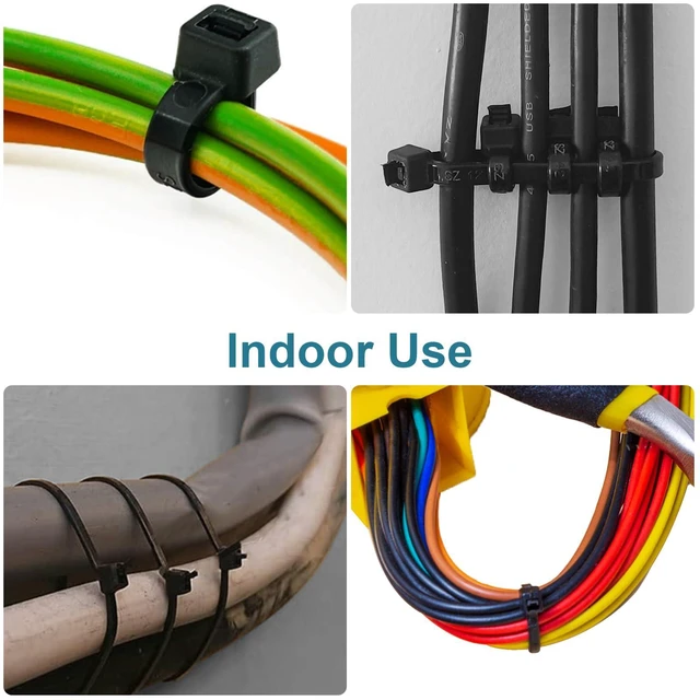 Alt view image 5 of 6 - Black Zip Ties Assorted 12+8+6+4 inch, 200 Pack, Cable Ties, UV Resistant Wire Ties for Outdoor Use,Tie Straps,