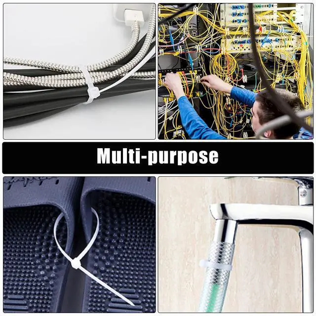 Alt view image 5 of 7 - Cable Zip Ties,600 Piece Self-Locking Nylon Cable Ties,Assorted Sizes 4+6+8+10+12-Inch,Multi-Purpose Wire Management Plastic Ties,Perfect for Home,Garden,Office,Travel and Workshop.White
