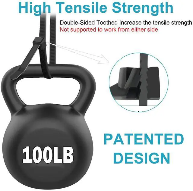Alt view image 4 of 6 - 12 Inch Zip Ties Double Sided Toothed,100 LBS Tensile Strength Heavy Duty Cable Wire Ties With Self-Locking Adjustable More Durable Nylon Tie Wraps for Indoor Outdoor100 Pack
