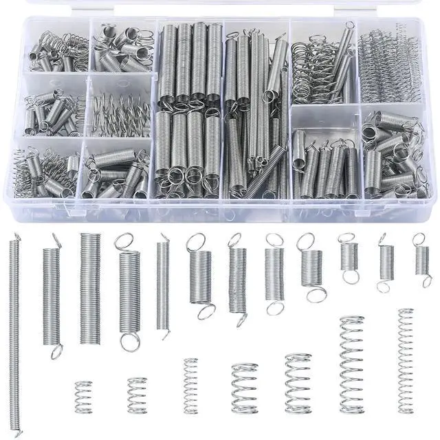 Main image of 210 Pcs Spring Assortment Kit, Compression and Extension Springs, Zinc Plated Steel Wire Springs Repair Set for Home Repairs Tool, 20 Kinds Sizes