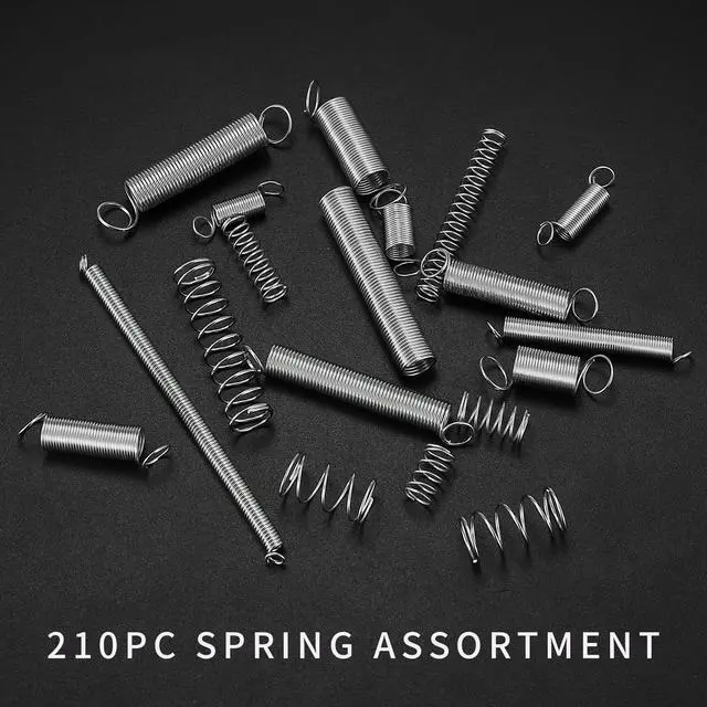 Alt view image 6 of 7 - 210 Pcs Spring Assortment Kit, Compression and Extension Springs, Zinc Plated Steel Wire Springs Repair Set for Home Repairs Tool, 20 Kinds Sizes