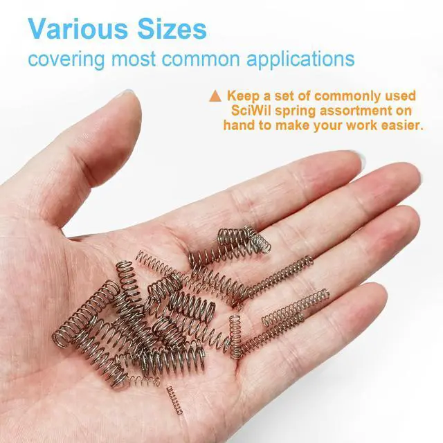 Alt view image 3 of 6 - 390Pcs Small Compression Springs Kit, 28 Sizes Assorted | Coil Spring Assortment for Pen Repair, DIY Crafts, and 3D Printing. Durable 304 Stainless Steel Construction