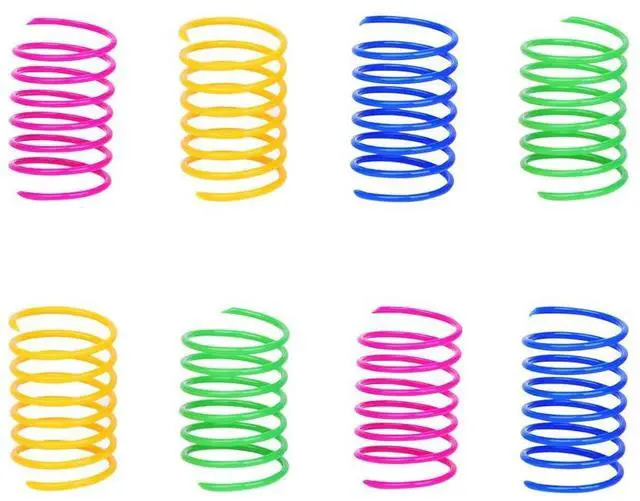 Main image of Cat Spring Toy (60 Pack), Cat Kittens Toys Plastic Coil Spiral Springs for Swatting, Biting, Hunting, and Active Healthy Play (Random Color)