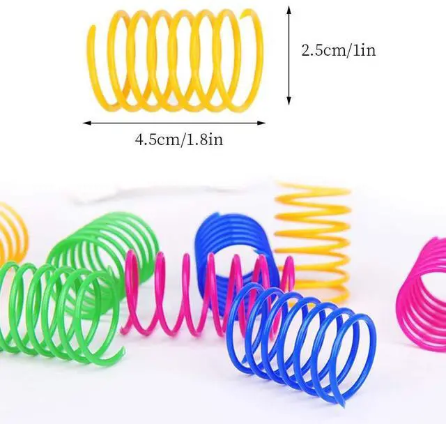 Alt view image 2 of 6 - Cat Spring Toy (60 Pack), Cat Kittens Toys Plastic Coil Spiral Springs for Swatting, Biting, Hunting, and Active Healthy Play (Random Color)