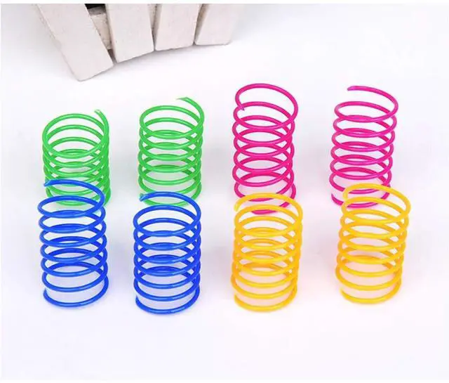 Alt view image 3 of 6 - Cat Spring Toy (60 Pack), Cat Kittens Toys Plastic Coil Spiral Springs for Swatting, Biting, Hunting, and Active Healthy Play (Random Color)