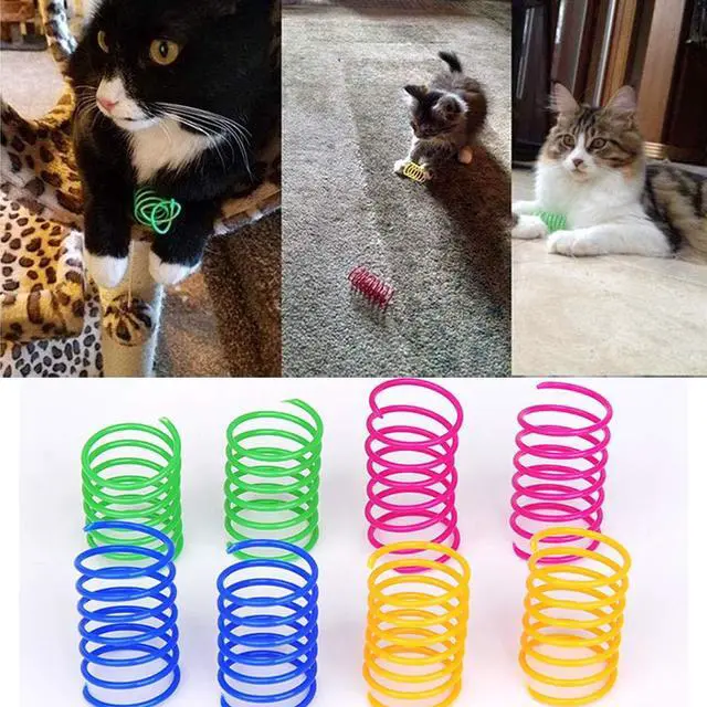 Alt view image 6 of 6 - Cat Spring Toy (60 Pack), Cat Kittens Toys Plastic Coil Spiral Springs for Swatting, Biting, Hunting, and Active Healthy Play (Random Color)