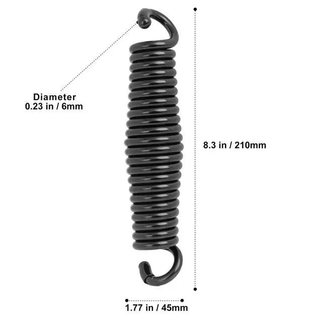 Alt view image 3 of 7 - Porch Swing Springs Hammock Chair Spring Hold up to 1600lbs Heavy-Duty Chr-ome Springs for Hanging Chairs Ceiling Mount Porch Swings Punching Bag - 2 PCS Black