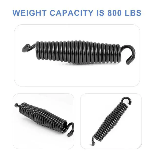 Alt view image 5 of 7 - Porch Swing Springs Hammock Chair Spring Hold up to 1600lbs Heavy-Duty Chr-ome Springs for Hanging Chairs Ceiling Mount Porch Swings Punching Bag - 2 PCS Black