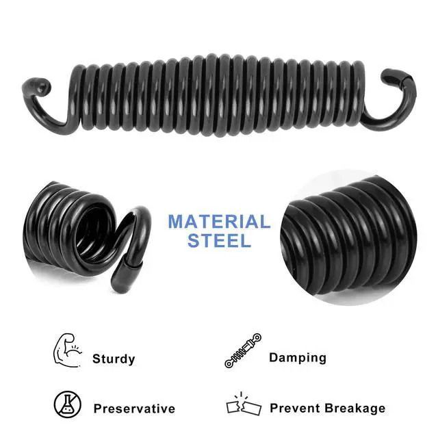 Alt view image 6 of 7 - Porch Swing Springs Hammock Chair Spring Hold up to 1600lbs Heavy-Duty Chr-ome Springs for Hanging Chairs Ceiling Mount Porch Swings Punching Bag - 2 PCS Black