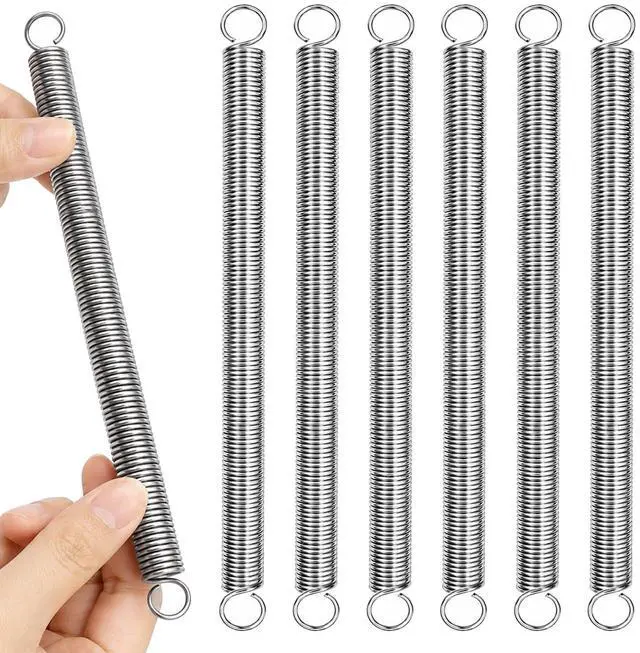 Main image of 6pcs 3/8 Inch x 6-1/3 Inch Stainless Steel Extension Springs | Extension Springs With Hook Ends For Machinery Repair Industrial Screen Door