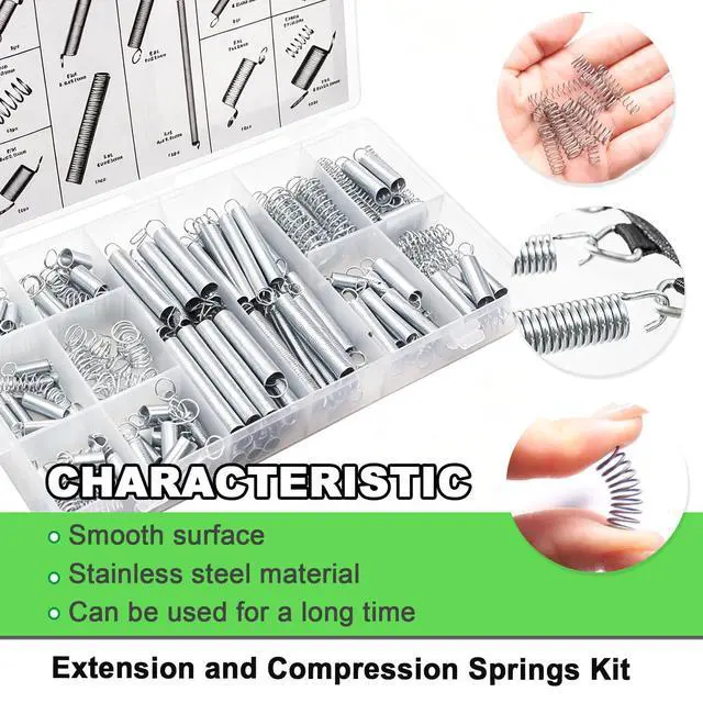 Alt view image 3 of 6 - 200PCS Spring Assortment Kit Zinc Plated Extension and Compression Springs Kit with 20 Different Sizes for Home Repairs & DIY