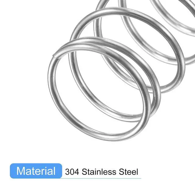 Alt view image 4 of 6 - 5Pcs Compression Spring 304 Stainless Steel 10mmOD,0.8mmWD,40mmFL | Silver Tone