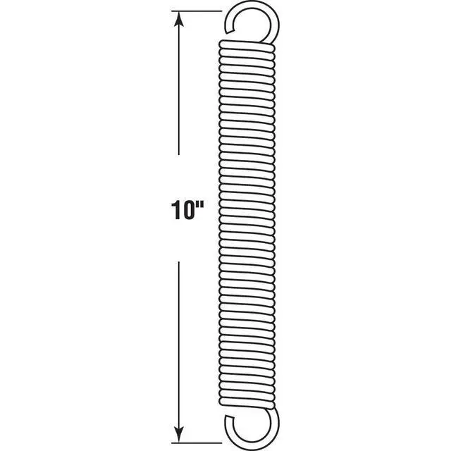 Alt view image 2 of 4 - SP 9677 Extension Spring, Spring Steel Construction, Nickel-Plated Finish, 0.148 GA x 1-1/4 In. x 10 In., Single Loop Open (Single Pack)