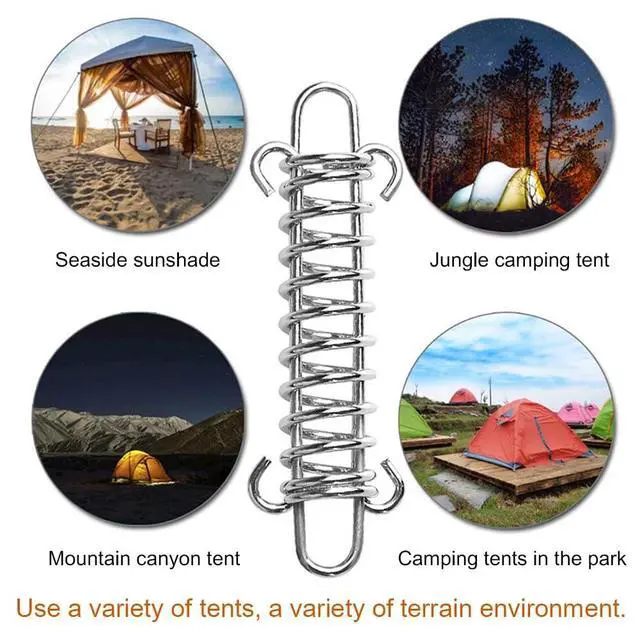 Alt view image 2 of 7 - Shade Sail Springs Tension 10 Kit for Triangle Rectangle Sun Shade Sail Installation, 304 Stainless Steel Tension Springs with Hook Ends,Porch Swing Springs,Dog Chain Tension Springs,Rope Spring