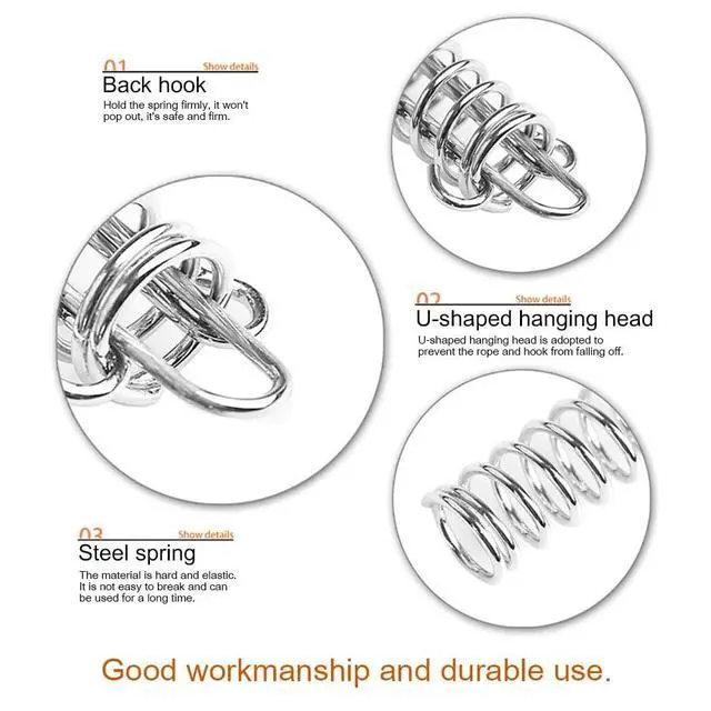Alt view image 3 of 7 - Shade Sail Springs Tension 10 Kit for Triangle Rectangle Sun Shade Sail Installation, 304 Stainless Steel Tension Springs with Hook Ends,Porch Swing Springs,Dog Chain Tension Springs,Rope Spring