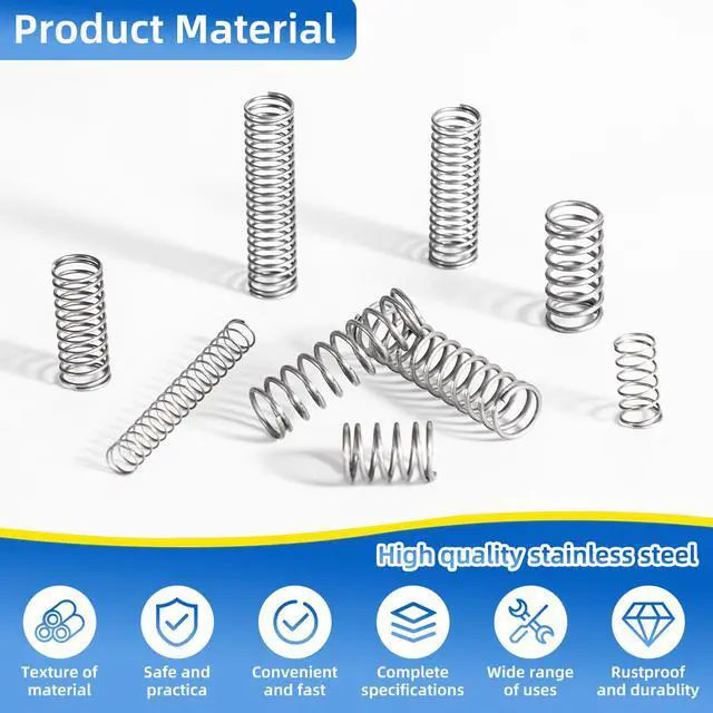 Alt view image 3 of 7 - 380PCS Stainless Steel Compression Springs Assortment Kit - Small & Tiny Springs with 23 Different Sizes, Metal Compression Springs for Pen Repair, Home DIY, Workshop & Industrial Use