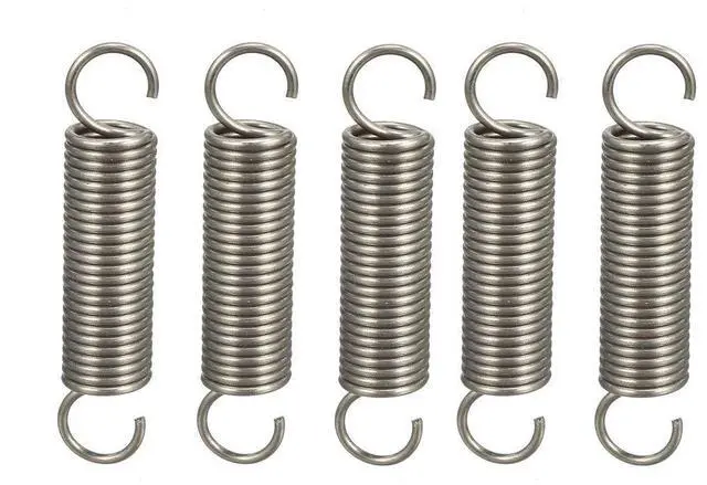 Main image of Extended Tension Spring Wire Diameter 0.047", OD 0.39", Free Length 1.97" Stainless Steel Small Dual Hook Tension Spring 5pcs