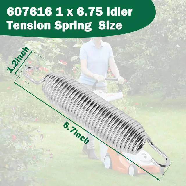 Alt view image 2 of 7 - 607616 Deck Idler Tension Spring 1 x 6.75 | Compatible with Hustler Raptor Fastrak/Zero Turn Lawn Mower Replace Part 607616 122388 604291
