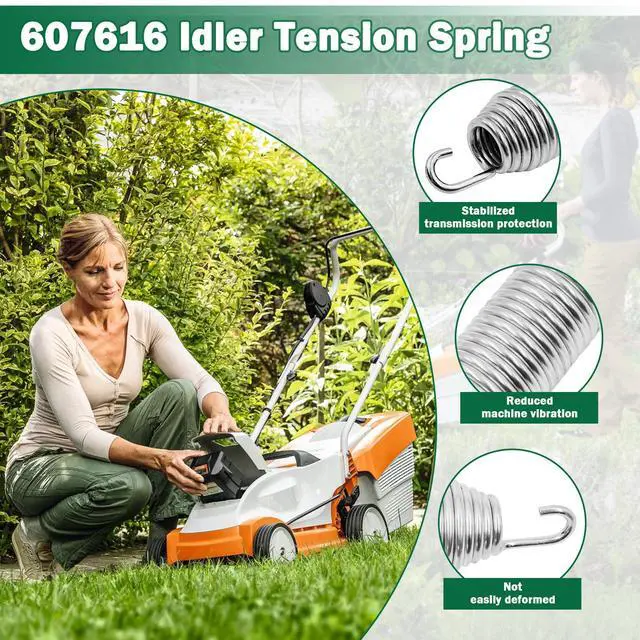 Alt view image 3 of 7 - 607616 Deck Idler Tension Spring 1 x 6.75 | Compatible with Hustler Raptor Fastrak/Zero Turn Lawn Mower Replace Part 607616 122388 604291
