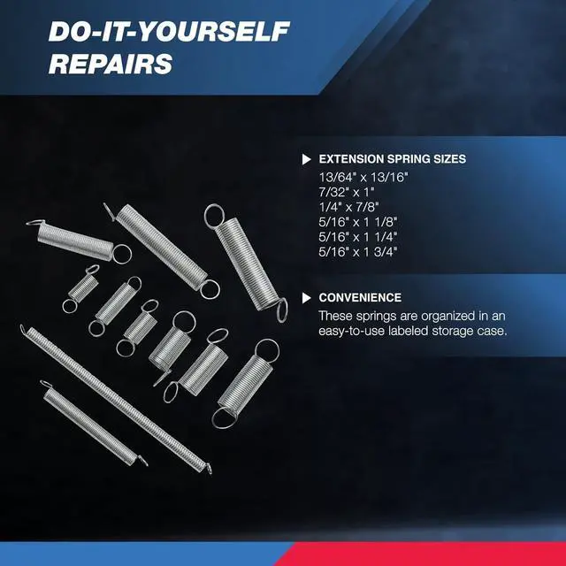 Alt view image 3 of 5 - 50456A Spring Assortment Set, 200 Piece, Extension and Compression Springs Kit, Zinc Plated Steel Mechanical Compression Springs, Assorted Size Small Springs for All Types of Home Repairs & DIY