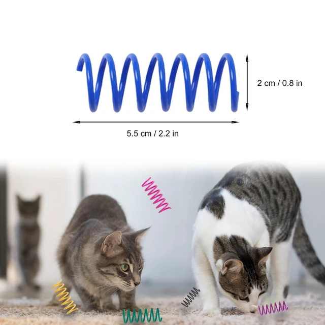 Alt view image 2 of 6 - 12PCS 12Colors Cat Spring Toys for Indoor Cats | Interactive Coil Springs for Self Play, Heavy Plastic Cat Spiral Spring, Hunting, Biting, Swatting Creative Kitten Toy.