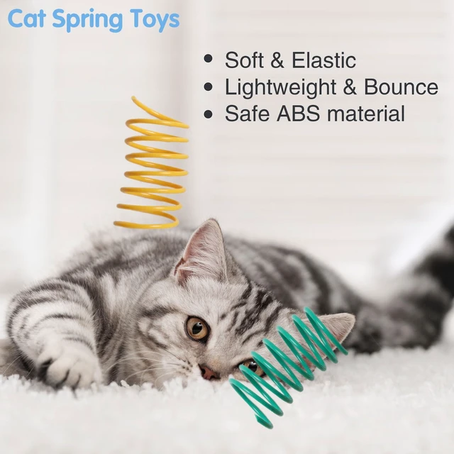 Alt view image 5 of 6 - 12PCS 12Colors Cat Spring Toys for Indoor Cats | Interactive Coil Springs for Self Play, Heavy Plastic Cat Spiral Spring, Hunting, Biting, Swatting Creative Kitten Toy.