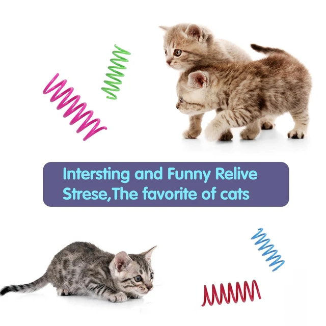 Alt view image 6 of 6 - 12PCS 12Colors Cat Spring Toys for Indoor Cats | Interactive Coil Springs for Self Play, Heavy Plastic Cat Spiral Spring, Hunting, Biting, Swatting Creative Kitten Toy.