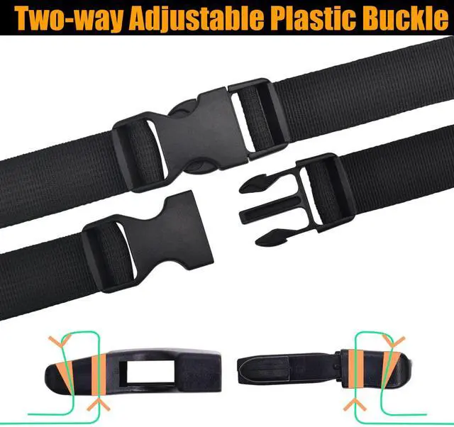 Alt view image 5 of 7 - Buckle 1" Wide Inside, Quick Side Release Buckle for 1 inch/25mm Webbing Straps, Heavy Duty Plastic Buckles Dual Adjustable No Sewing Clips for Boat Cover Luggage Strap Pet Collar Backpack Replacement