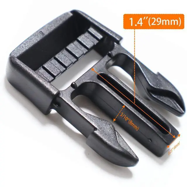 Alt view image 6 of 7 - Buckle 1" Wide Inside, Quick Side Release Buckle for 1 inch/25mm Webbing Straps, Heavy Duty Plastic Buckles Dual Adjustable No Sewing Clips for Boat Cover Luggage Strap Pet Collar Backpack Replacement