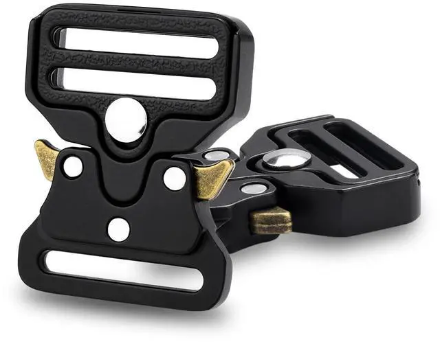Main image of 2 Pack Metal Duty Belt Buckles Replacement, 1 Inch Metal Buckle Clip for Dog Collar, Keychain, Hunting Belt Bags, Paracord Bracelets Buckle Hardware Black
