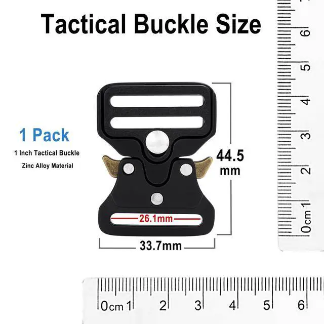 Alt view image 2 of 7 - 1 Inch Tactical Buckle for Paracord Bracelets, Metal Tactical Paracord Buckle Hardware for Tactical Vest, Dog Collar, Backpack Strap Clip Replacement Accessories