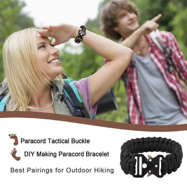 Alt view image 4 of 7 - 1 Inch Tactical Buckle for Paracord Bracelets, Metal Tactical Paracord Buckle Hardware for Tactical Vest, Dog Collar, Backpack Strap Clip Replacement Accessories