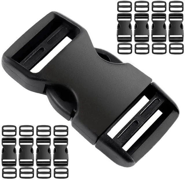 Main image of 8 Set 1 inch buckles for straps Clip Quick Side Release Buckles,buckle straps with 16 Pcs Slide Clips,plastic buckle clips Belt Buckle for Nylon Webbing Straps,belt buckles,Dog Collars