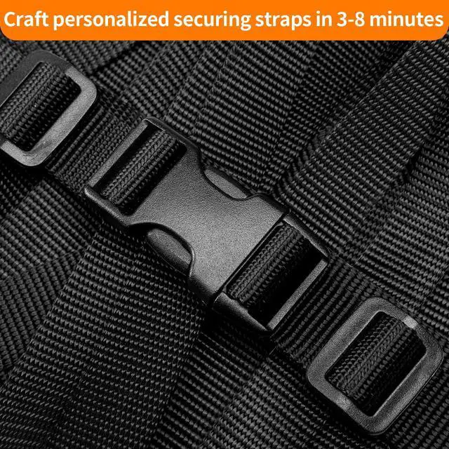 Alt view image 2 of 7 - 3/4" Buckles and Straps Set: 6 Yards of Thick Nylon Webbing, 6-Pack Quick Side Release Adjustable Plastic Buckles, 12 Tri-Glide Slide Clips(3/4 Inch Combo Set)