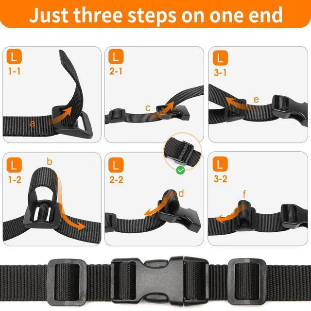 Alt view image 6 of 7 - 3/4" Buckles and Straps Set: 6 Yards of Thick Nylon Webbing, 6-Pack Quick Side Release Adjustable Plastic Buckles, 12 Tri-Glide Slide Clips(3/4 Inch Combo Set)