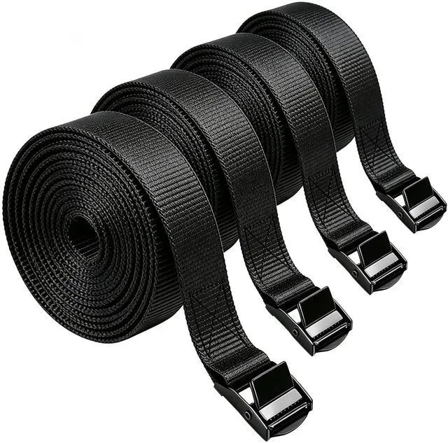 Main image of Lashing Straps with Buckles, 4Pack, 1 Inch × 5 Feet, Cargo Tie-Down Strap | Adjustable Cam Buckle Straps for Storage Luggage Trucks,Trailer,Motorcycle