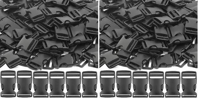 Main image of 1 Inch Plastic Buckles, 80 Side Release Strap Buckles and Slides Parachute Buckles for DIY Backpack Luggage Strap