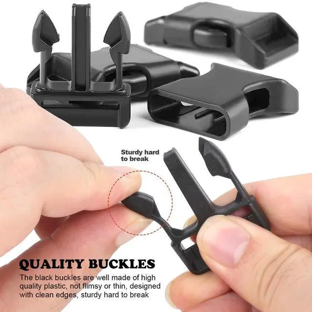 Alt view image 3 of 7 - 1 Inch Plastic Buckles, 80 Side Release Strap Buckles and Slides Parachute Buckles for DIY Backpack Luggage Strap