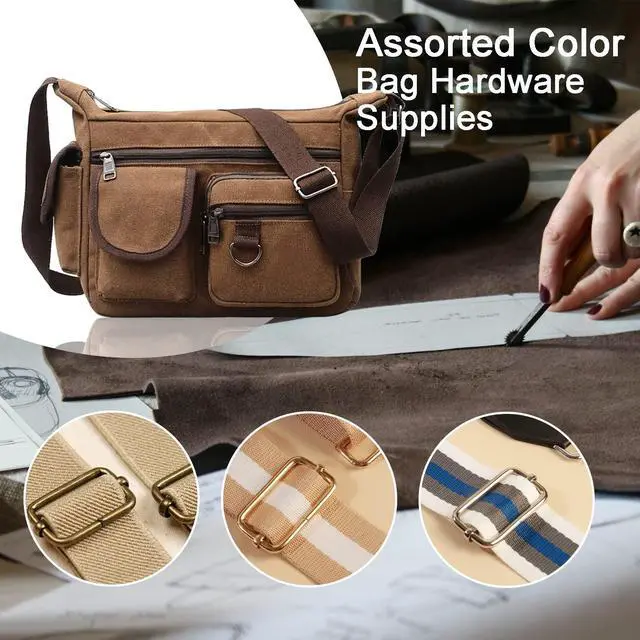 Alt view image 4 of 7 - 25 Pack 1 Inch Metal Adjustable Slide Buckles Tri-Glide Rectangle Adjuster Suspender Strap Slider for Purse Bag Hardware Making Supplies Backpack replacement Keeper(Mixed)