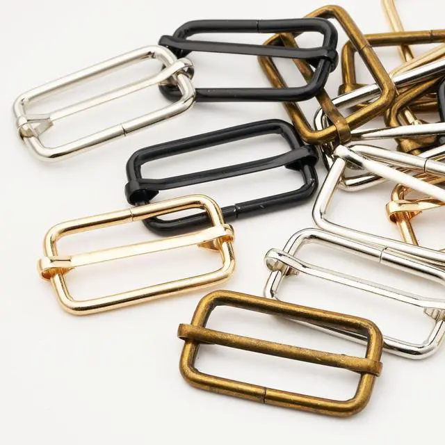 Alt view image 4 of 5 - 20 Pack 1-1/2 Inch Metal Buckles Adjustable Slide for Purse Bag Hardware Making Supplies Backpack replacement Keeper Belt Bulk Bags DIY Accessories Hardware Pin Strap Buckle,1-1/2" Mixed 20pack