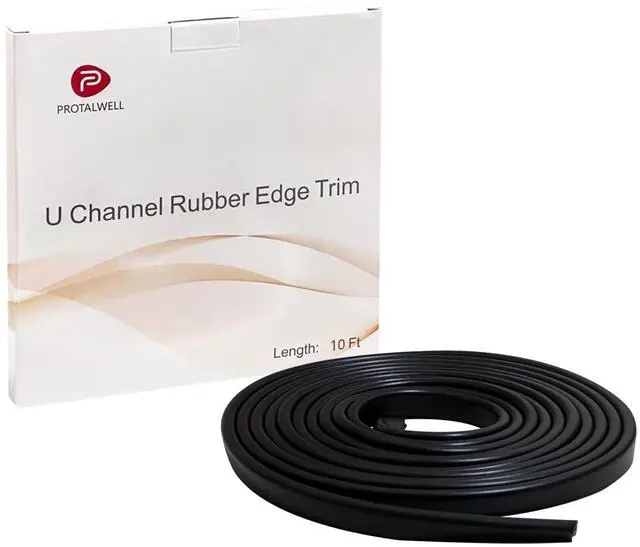 Alt view image 4 of 7 - Rubber Edge Trim, 1/16" U Channel Edge Trim, Edge Protector, Length 10Ft, U Shaped Gasket, EPDM Material, Black Color, Edge Protector for Sheet Metal1