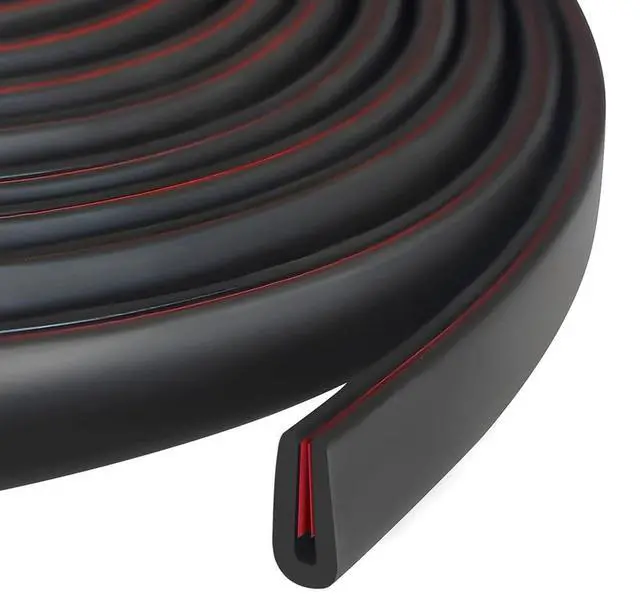 Main image of Rubber Edge Trim, 1/16", Fit for 0-5/64" Wide Edge, Black Color, 10Ft | Self Adhesive Flexible U Channel Edge Protecter for Sheet Metal, Car Doors, U Shaped Sharp Edge Guards