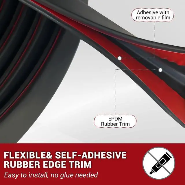 Alt view image 3 of 7 - Rubber Edge Trim, 1/16", Fit for 0-5/64" Wide Edge, Black Color, 10Ft | Self Adhesive Flexible U Channel Edge Protecter for Sheet Metal, Car Doors, U Shaped Sharp Edge Guards