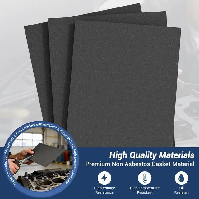 Alt view image 4 of 7 - Non-Asbestos Gasket Material 3Pcs 14 x11 inch high Temperature Gasket | Thickness 0.8mm/1mm/1.2mm,Applicable DIY,Lawn Mower,Engine,Gasoline Diesel Oil Rebuild Sealing